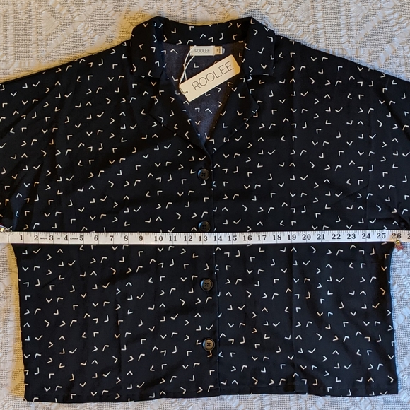 Roolee Button-up Black & White Blouse - New with Tags - Picture 3 of 6